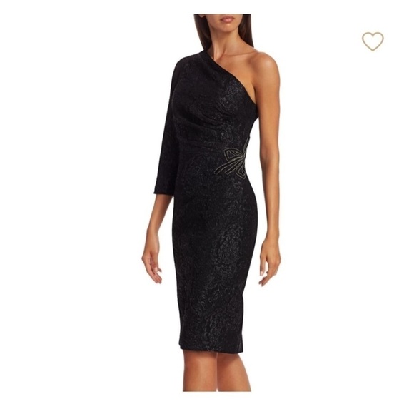 NEW! Teri Jon by Rickie Freeman One Shoulder Dress Size 4 - Picture 1 of 10